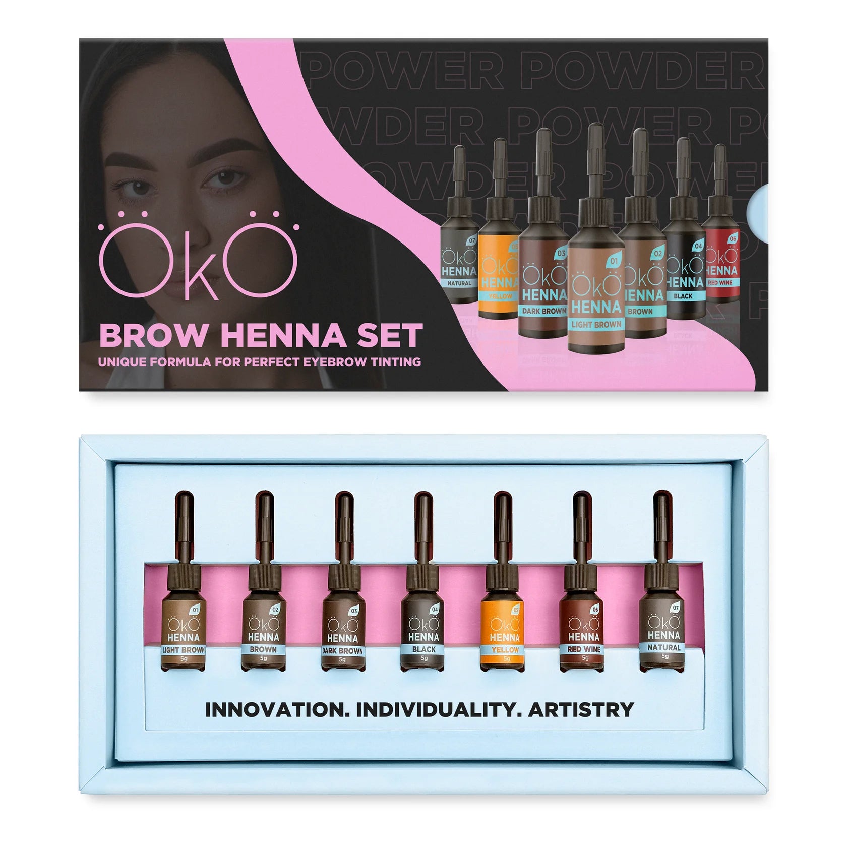 OkO - Brow Henna Set - 7 x 5g