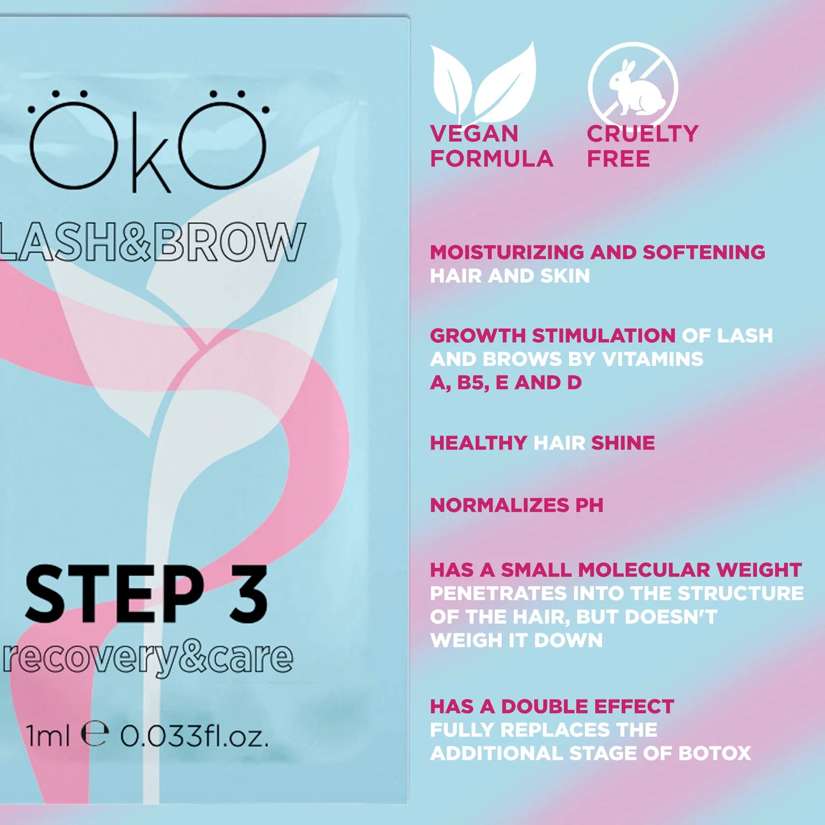 OkO - Eyelash & Eyebrow Lamination Sachets - Step 3 Care