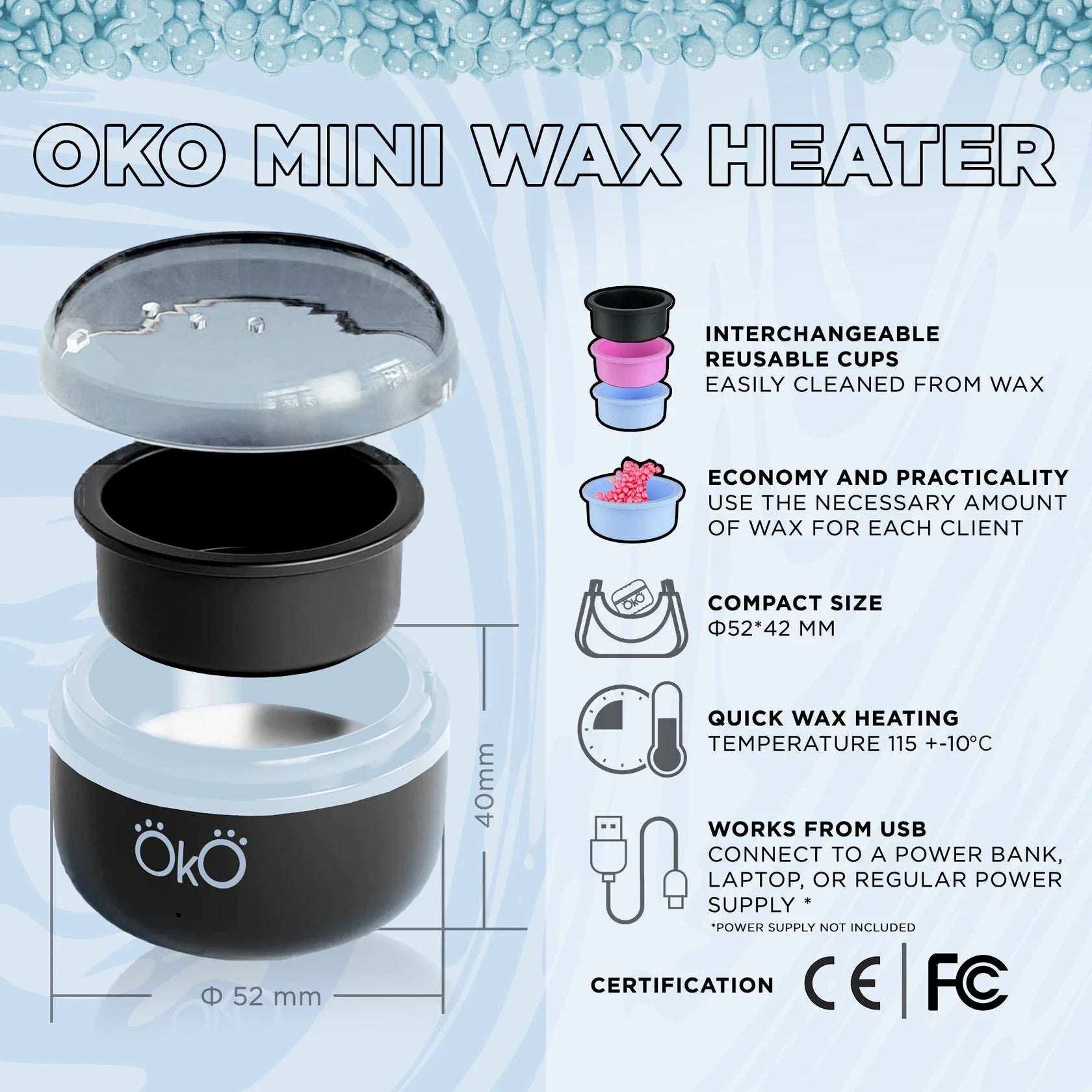 OkO - Mini Wax Heater - Black