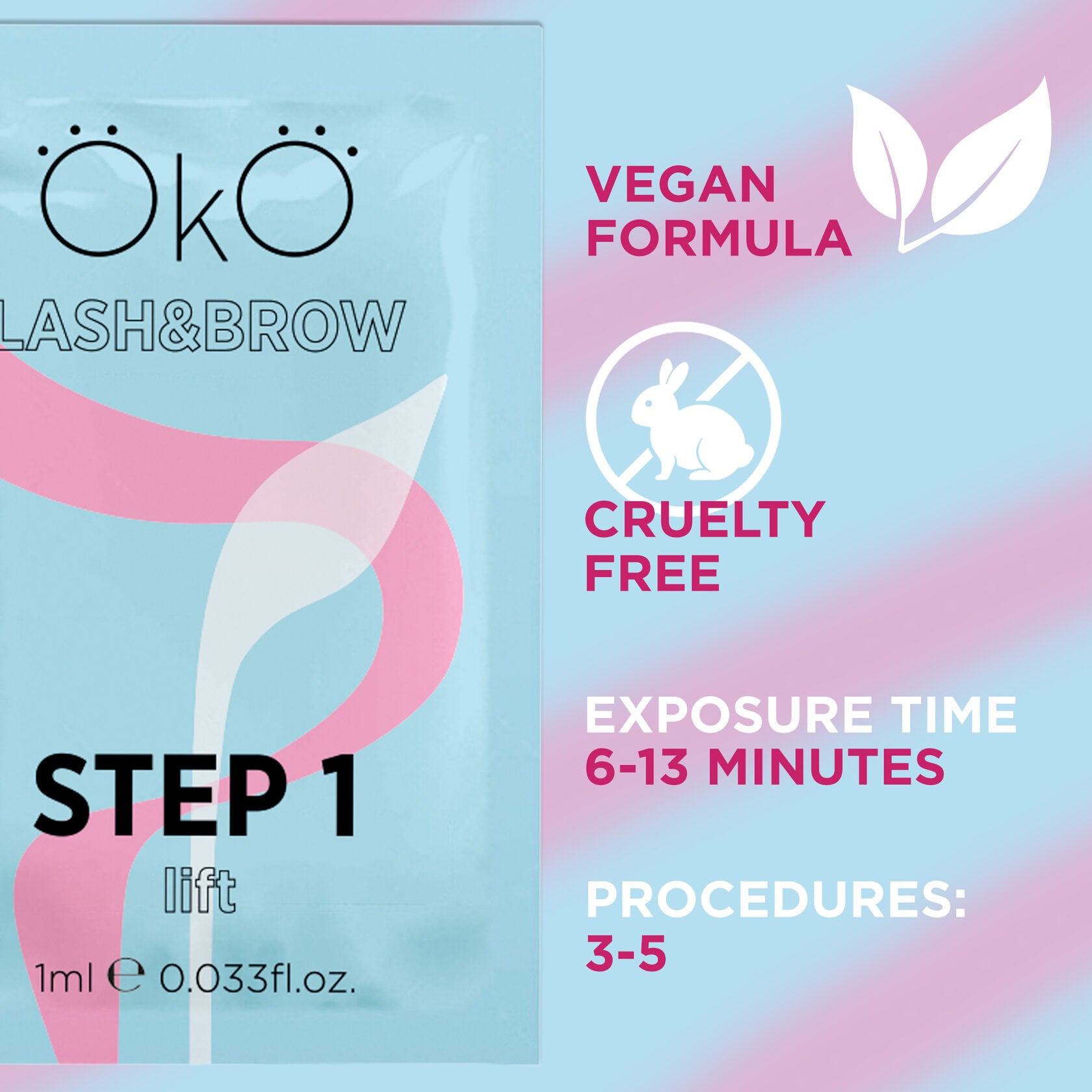 OkO - Eyelash & Eyebrow Lamination Sachets - Step 1 Lift