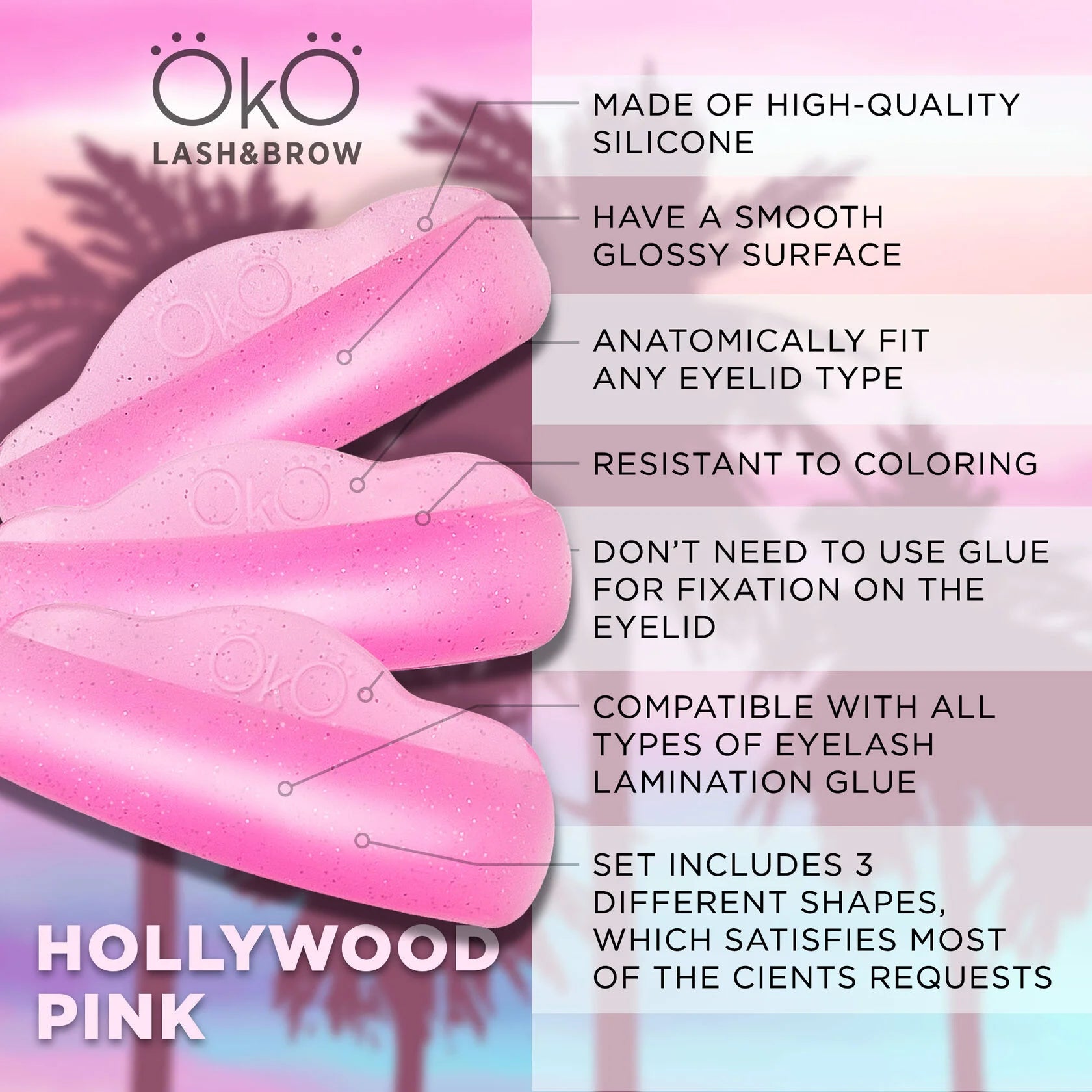OkO - Lash Lifting Pads - Hollywood Pink