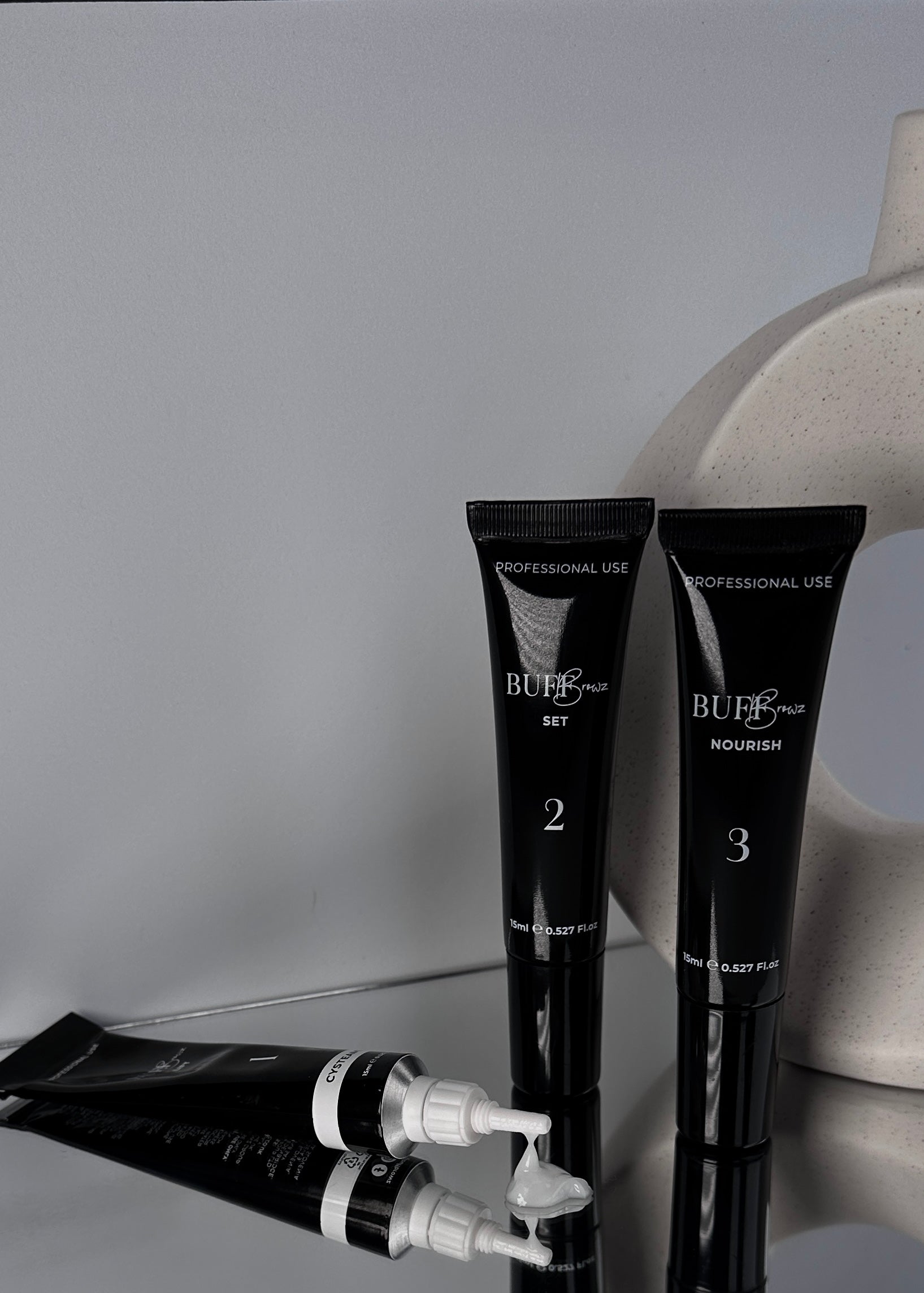 Cysteamine Brow & Lash Lamination Kit - 1,2 & 3 Steps - 3 x 15ml Tubes