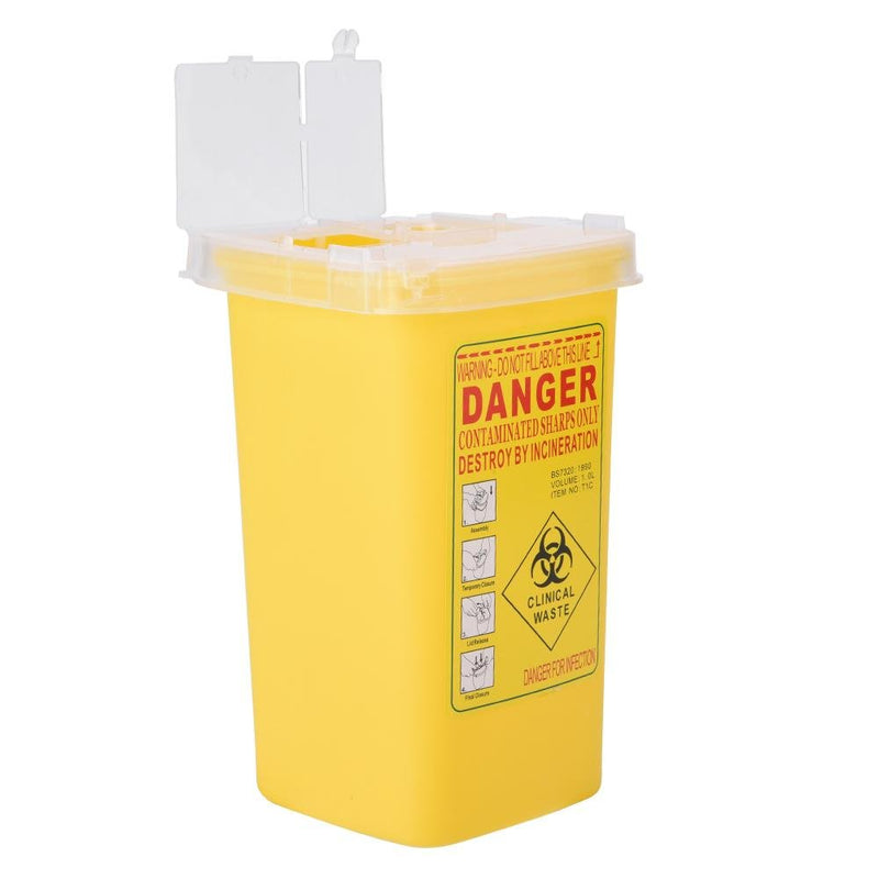 Sharps Waste Bin - 1 Litre - 2 Colours Available