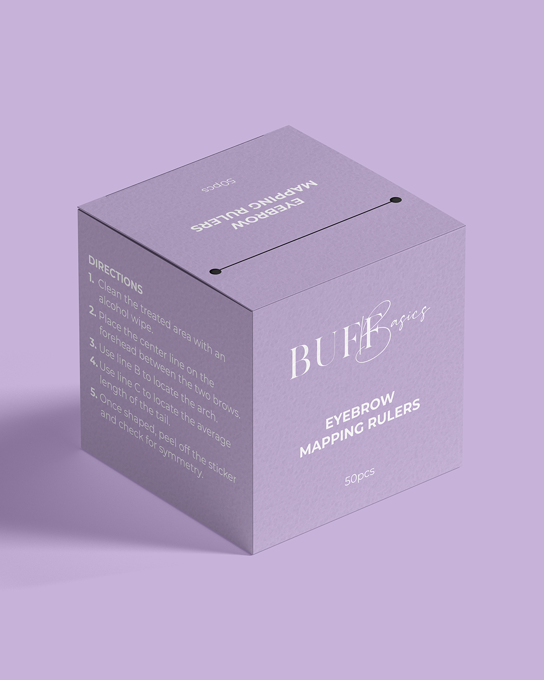 Buff Overlay Ruler Buff Basics - Eyebrow Mapping Ruler Stickers With Box - 50pcs