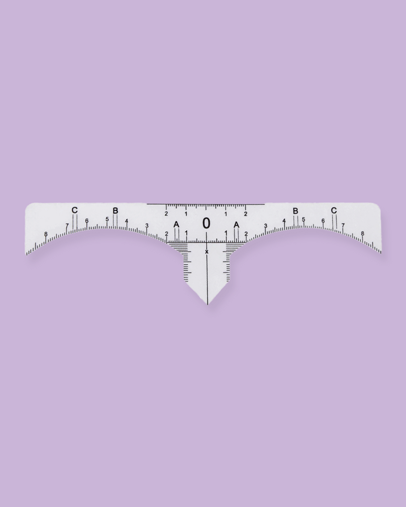 Buff Overlay Ruler Buff Basics - Eyebrow Mapping Ruler Stickers With Box - 50pcs
