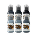 World Famous Ink- Complete Set of 6 A.D Pancho Pastel Grey Set