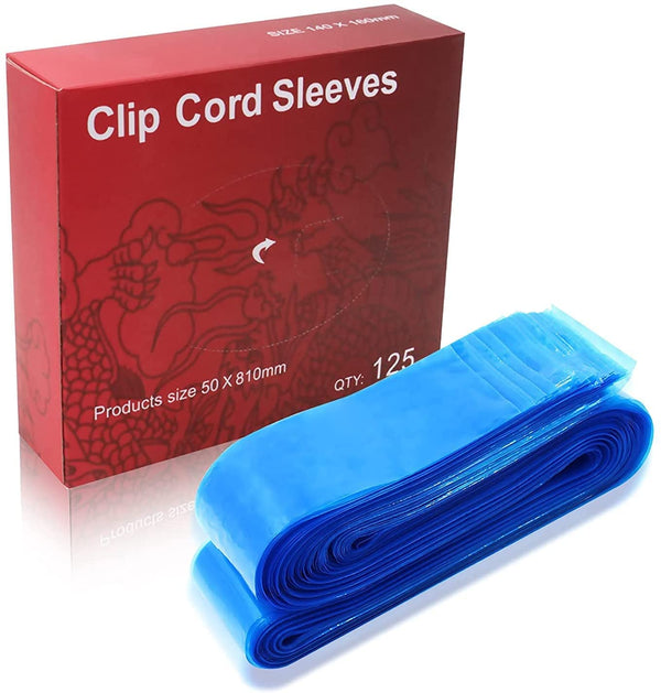 Tattoo Clip Cord Cover Sleeves - 125pcs - Blue